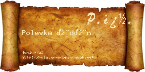 Polevka Ödön névjegykártya